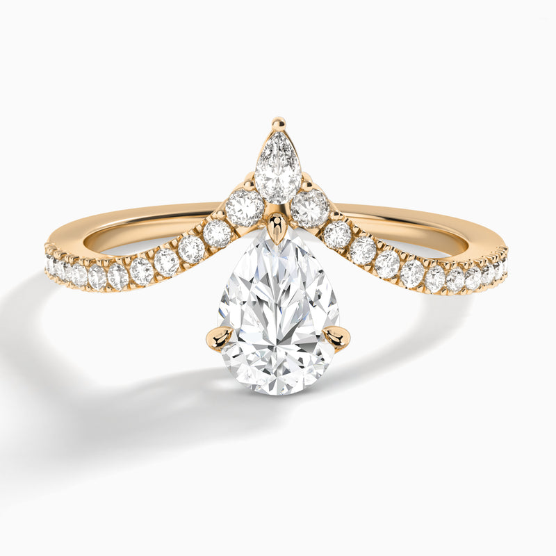 Pear Nova Lab Grown Diamond Engagement Ring In 14K Rose Gold - Lucenjuri