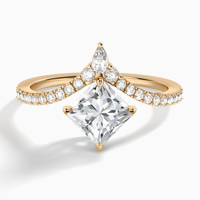 Princess Nova Lab Grown Diamond Engagement Ring In 14K Rose Gold - Lucenjuri