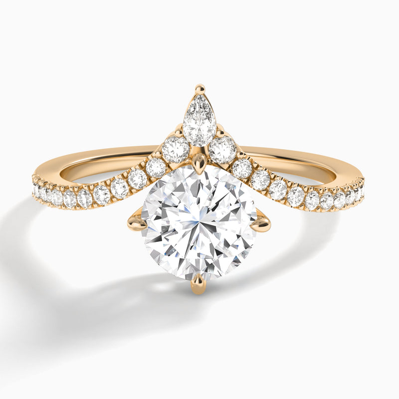 Round Nova Lab Grown Diamond Engagement Ring In 14K Rose Gold - Lucenjuri