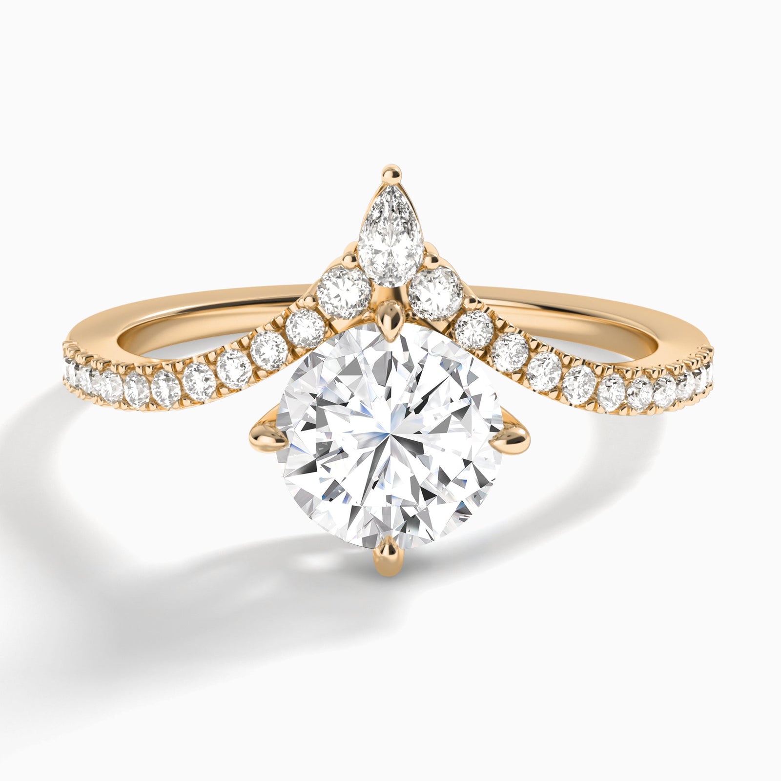 Round Nova Lab Grown Diamond Engagement Ring In 14K Rose Gold - Lucenjuri