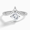 Asscher Nova Lab Grown Diamond Engagement Ring In 18K White Gold - Lucenjuri