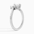Asscher Nova Lab Grown Diamond Engagement Ring In 18K White Gold, Angle View