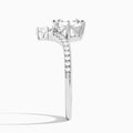Asscher Nova Lab Grown Diamond Engagement Ring In 18K White Gold, Side View