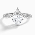 Cushion Nova Lab Grown Diamond Engagement Ring In 14K White Gold - Lucenjuri