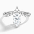 Marquise Nova Lab Grown Diamond Engagement Ring In 14K White Gold - Lucenjuri