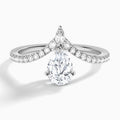 Pear Nova Lab Grown Diamond Engagement Ring In 18K White Gold - Lucenjuri