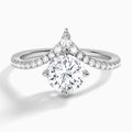 Round Nova Lab Grown Diamond Engagement Ring In 18K White Gold - Lucenjuri