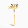 Cushion Nova Lab Grown Diamond Engagement Ring In 14K Yellow Gold, Side View