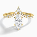 Marquise Nova Lab Grown Diamond Engagement Ring In 14K Yellow Gold - Lucenjuri