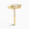 Marquise Nova Lab Grown Diamond Engagement Ring In 14K Yellow Gold, Side View