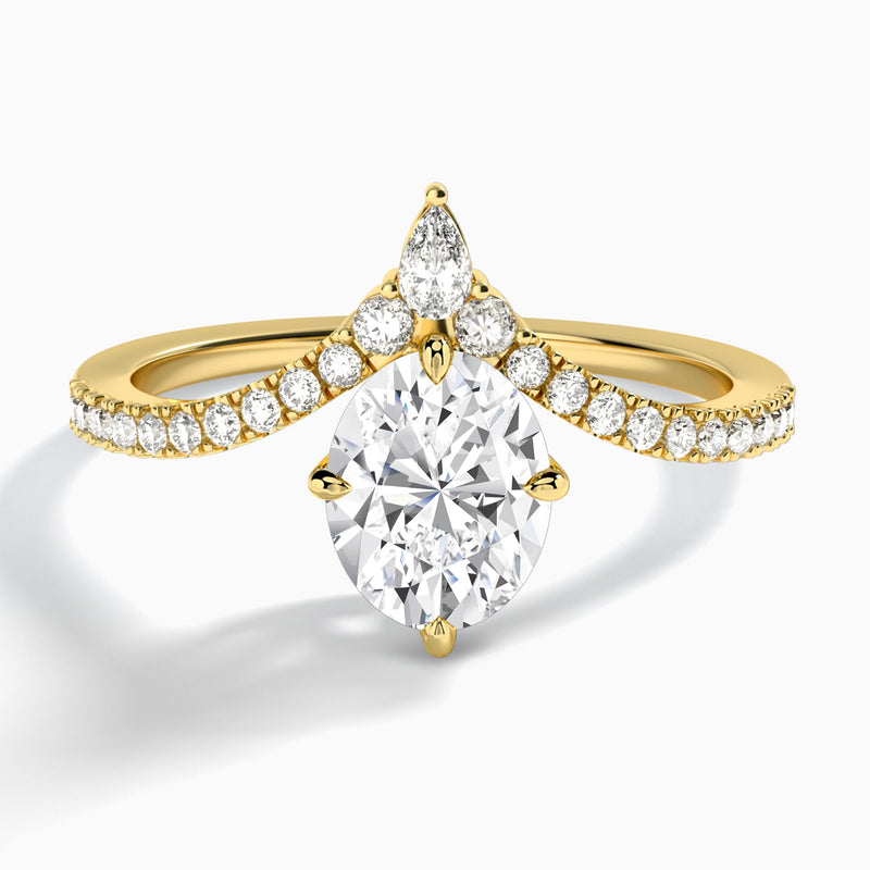 Oval Nova Lab Grown Diamond Engagement Ring In 14K Yellow Gold - Lucenjuri