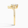 Oval Nova Lab Grown Diamond Engagement Ring In 18K Yellow Gold, Side View