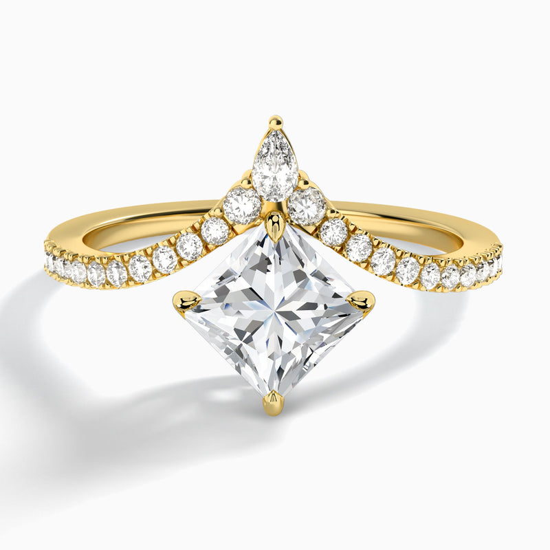 Princess Nova Lab Grown Diamond Engagement Ring In 18K Yellow Gold - Lucenjuri