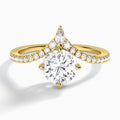 Round Nova Lab Grown Diamond Engagement Ring In 14K Yellow Gold - Lucenjuri