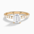 Emerald Artemis Lab Grown Diamond Engagement Ring In 14K Rose Gold - Lucenjuri