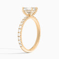 Emerald Artemis Lab Grown Diamond Engagement Ring In 14K Rose Gold, Angle View