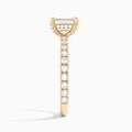 Emerald Artemis Lab Grown Diamond Engagement Ring In 14K Rose Gold, Side View