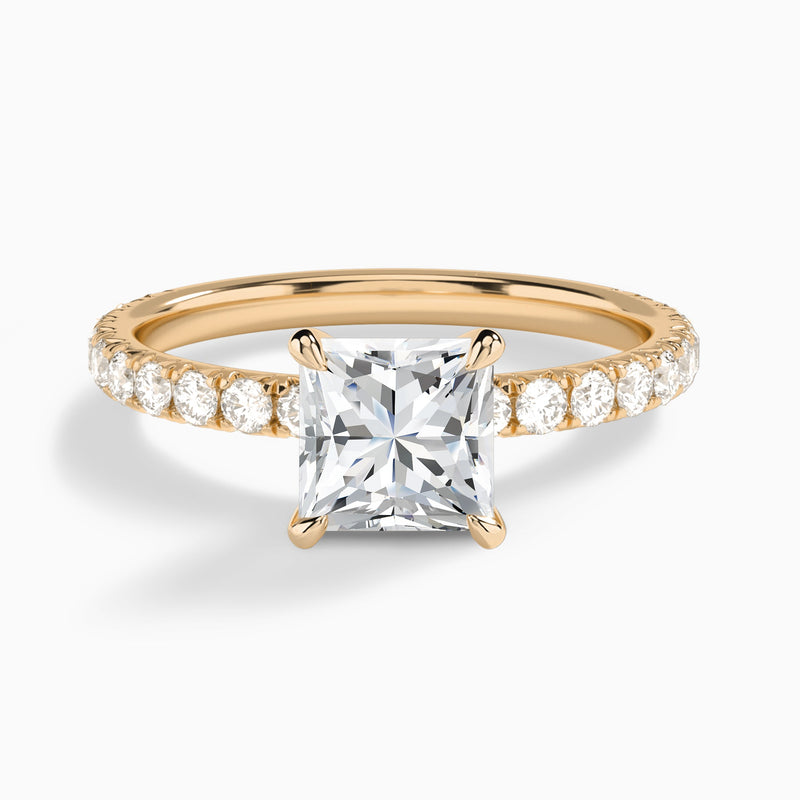 Princess Artemis Lab Grown Diamond Engagement Ring In 14K Rose Gold - Lucenjuri