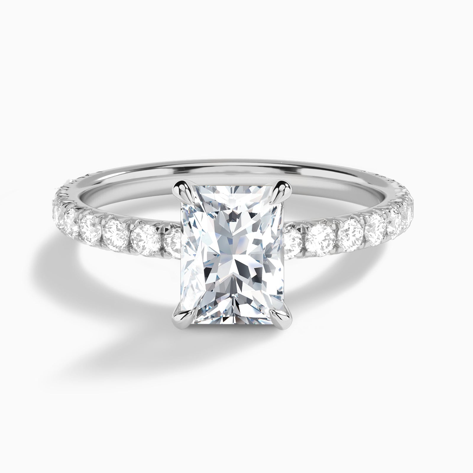 Radiant Artemis Lab Grown Diamond Engagement Ring In 14K White Gold - Lucenjuri