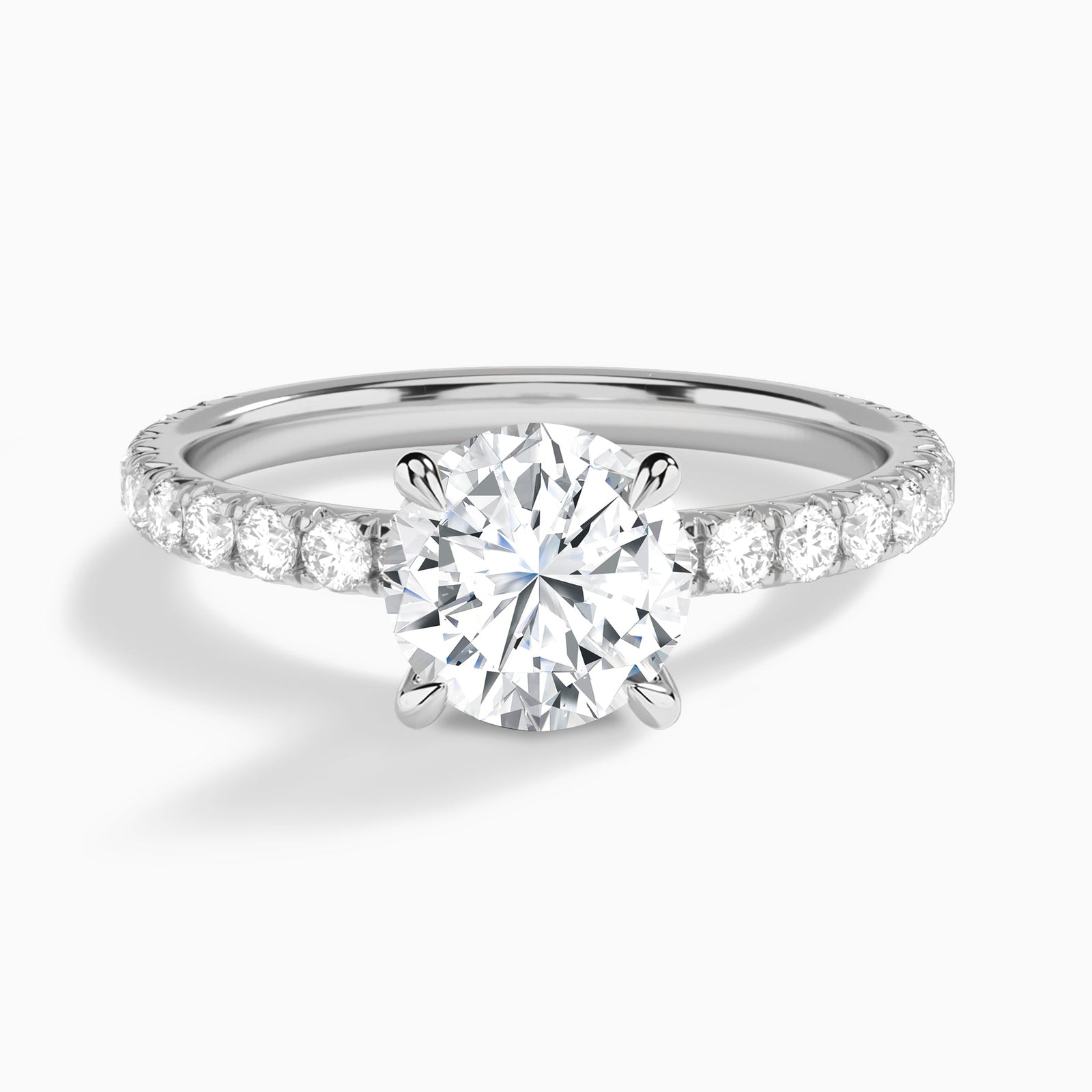 Round Artemis Lab Grown Diamond Engagement Ring In 18K White Gold - Lucenjuri