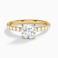 Cushion Artemis Lab Grown Diamond Engagement Ring In 14K Yellow Gold - Lucenjuri