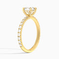 Cushion Artemis Lab Grown Diamond Engagement Ring In 14K Yellow Gold, Angle View
