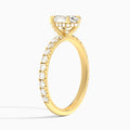 Oval Artemis Lab Grown Diamond Engagement Ring In 18K Yellow Gold, Angle View
