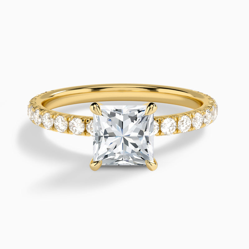 Princess Artemis Lab Grown Diamond Engagement Ring In 14K Yellow Gold - Lucenjuri