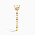 Round Artemis Lab Grown Diamond Engagement Ring In 14K Yellow Gold, Side View