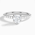 Heart Petite Classic Lab Grown Diamond Engagement Ring In Platinum - Lucenjuri