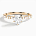 Heart Petite Classic Lab Grown Diamond Engagement Ring In 14K Rose Gold - Lucenjuri