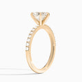 Heart Petite Classic Lab Grown Diamond Engagement Ring In 14K Rose Gold, Angle View