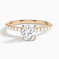 Round Petite Classic Lab Grown Diamond Engagement Ring In 14K Rose Gold - Lucenjuri
