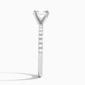 Asscher Petite Classic Lab Diamond Engagement Ring In 18K White Gold, Side View