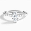 Marquise Petite Classic Lab Diamond Engagement Ring In 14K White Gold - Lucenjuri