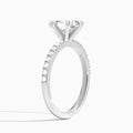 Pear Petite Classic Lab Diamond Engagement Ring In 14K White Gold, Angle View