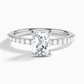 Radiant Petite Classic Lab Diamond Engagement Ring In 14K White Gold - Lucenjuri