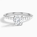Round Petite Classic Lab Diamond Engagement Ring In 14K White Gold - Lucenjuri