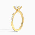 Emerald Petite Classic Lab Diamond Engagement Ring In 18K Yellow Gold, Angle View