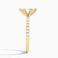 Marquise Petite Classic Lab Diamond Engagement Ring In 14K Yellow Gold, Side View