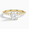 Round Petite Classic Lab Diamond Engagement Ring In 14K Yellow Gold - Lucenjuri