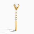 Round Petite Classic Lab Diamond Engagement Ring In 14K Yellow Gold, Side View