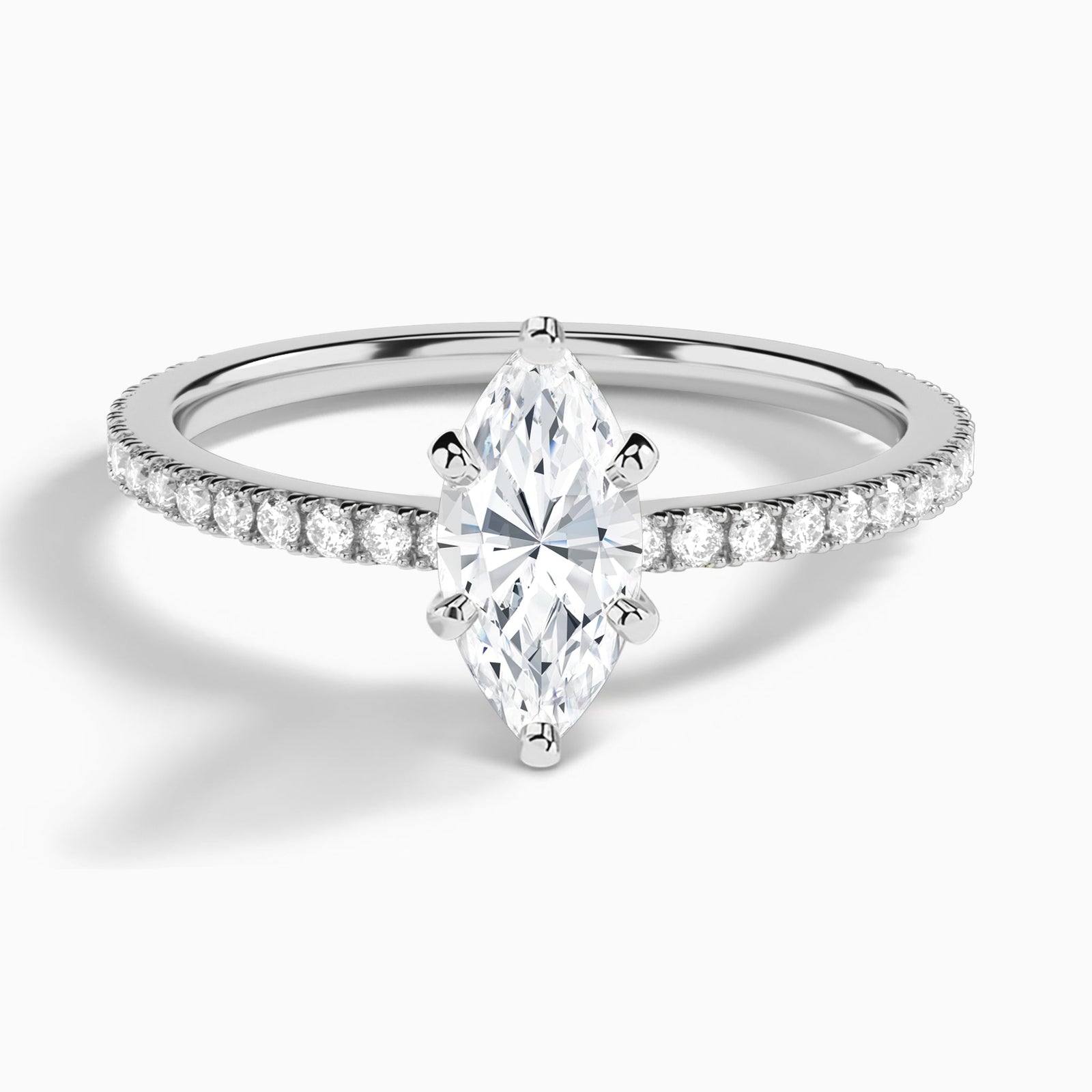 Marquise Luxe Belle Lab Grown Diamond Engagement Ring In Platinum - Lucenjuri
