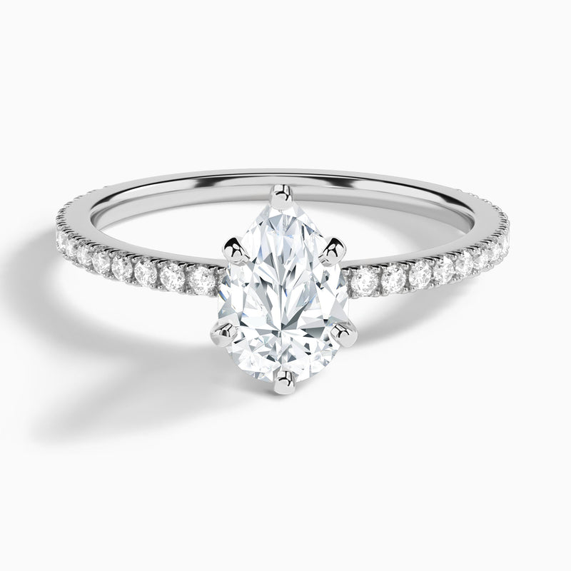Pear Luxe Belle Lab Grown Diamond Engagement Ring In Platinum - Lucenjuri