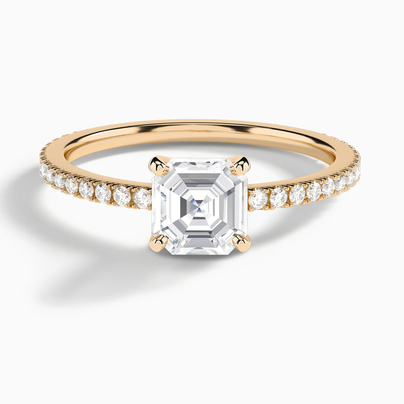 Asscher Luxe Belle Lab Grown Diamond Engagement Ring In 14K Rose Gold - Lucenjuri
