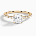 Cushion Luxe Belle Lab Grown Diamond Engagement Ring In 14K Rose Gold - Lucenjuri