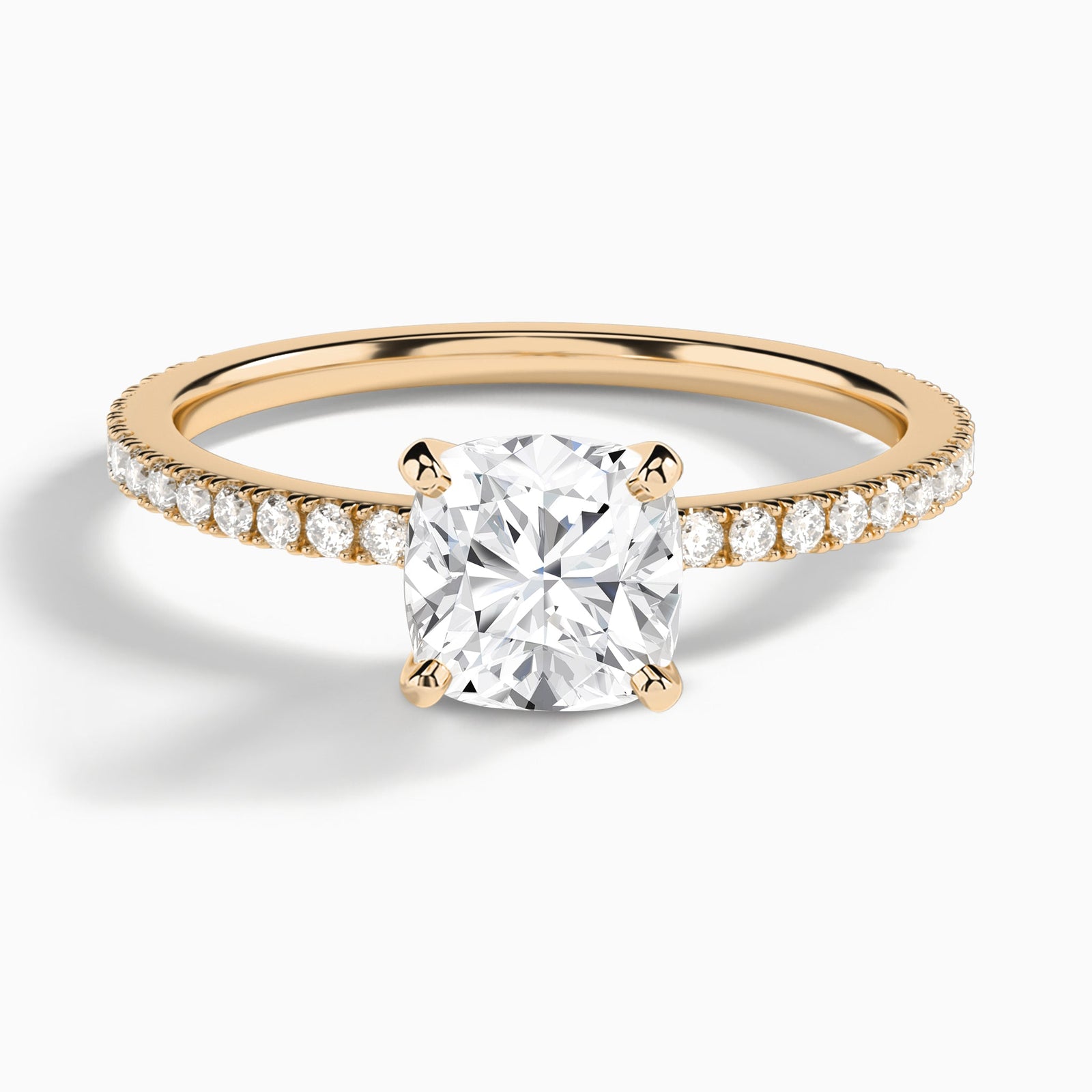 Cushion Luxe Belle Lab Grown Diamond Engagement Ring In 14K Rose Gold - Lucenjuri