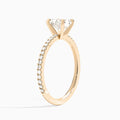 Heart Luxe Belle Lab Grown Diamond Engagement Ring In 14K Rose Gold, Angle View