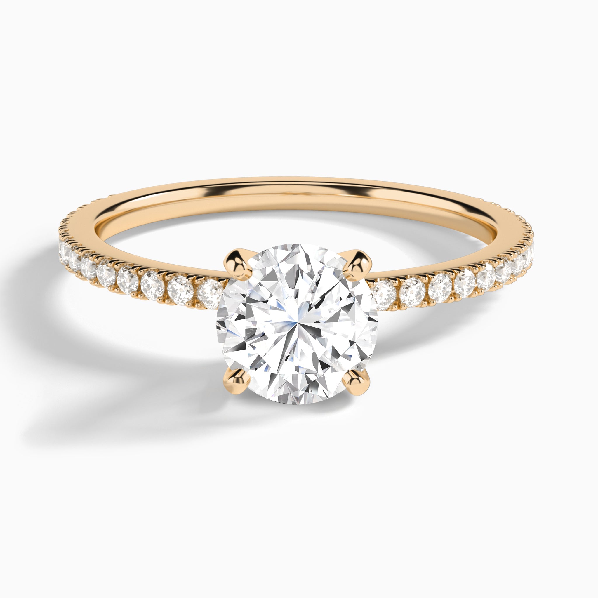 Round Luxe Belle Lab Grown Diamond Engagement Ring In 14K Rose Gold - Lucenjuri
