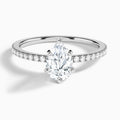 Pear Luxe Belle Lab Grown Diamond Engagement Ring In 14K White Gold - Lucenjuri